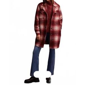 NEW TRIBAL women's notch collar overcoat in portwine